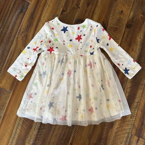 Hanna Andersson Moon and Back Long Sleeve Tulle Dress Size 18-24 Months White - Picture 2 of 4